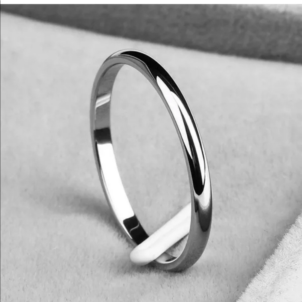 Silver Stainless Steel Stackable Band ring
